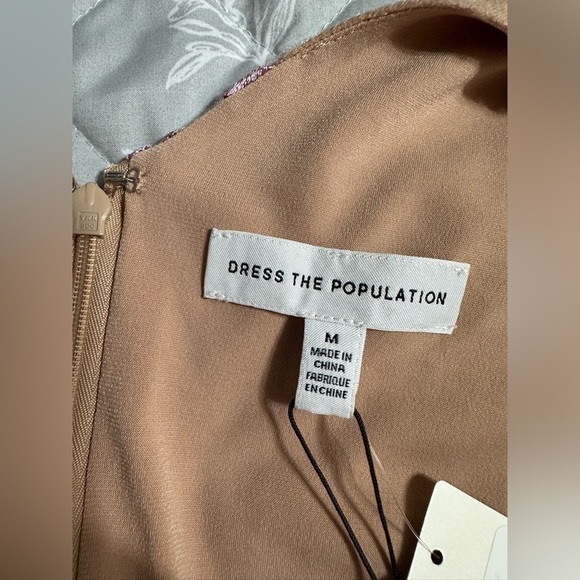 Dress The Population Audrey Dress, Lilac/Nude, Size Medium (v) - Picture 8 of 14